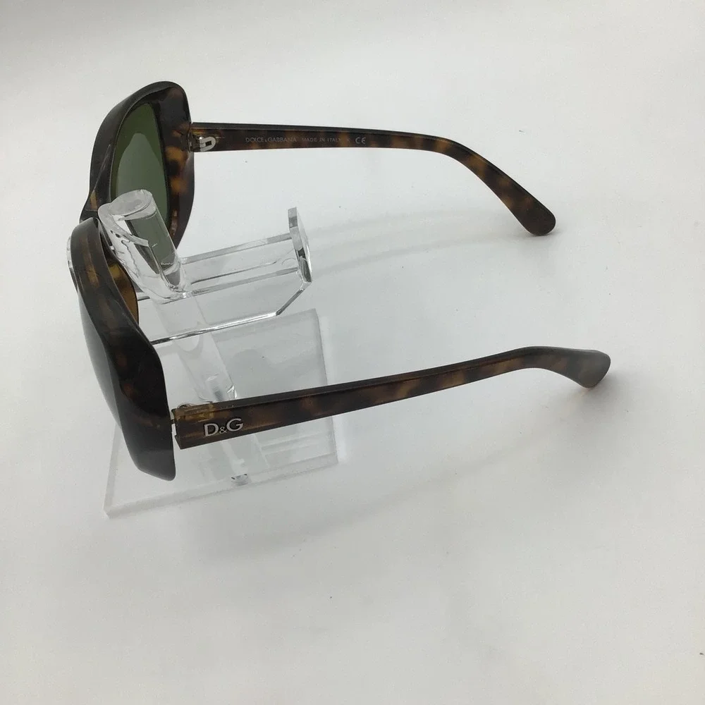Dolce & Gabbana Womens Oversized Tortoise Sunglasses Green Lens 502/13 Italy NEW